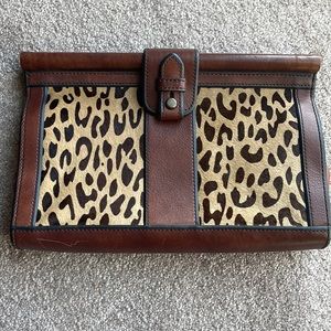 Fossil Vintage Reissue VRI cheetah leopard animal print clutch purse